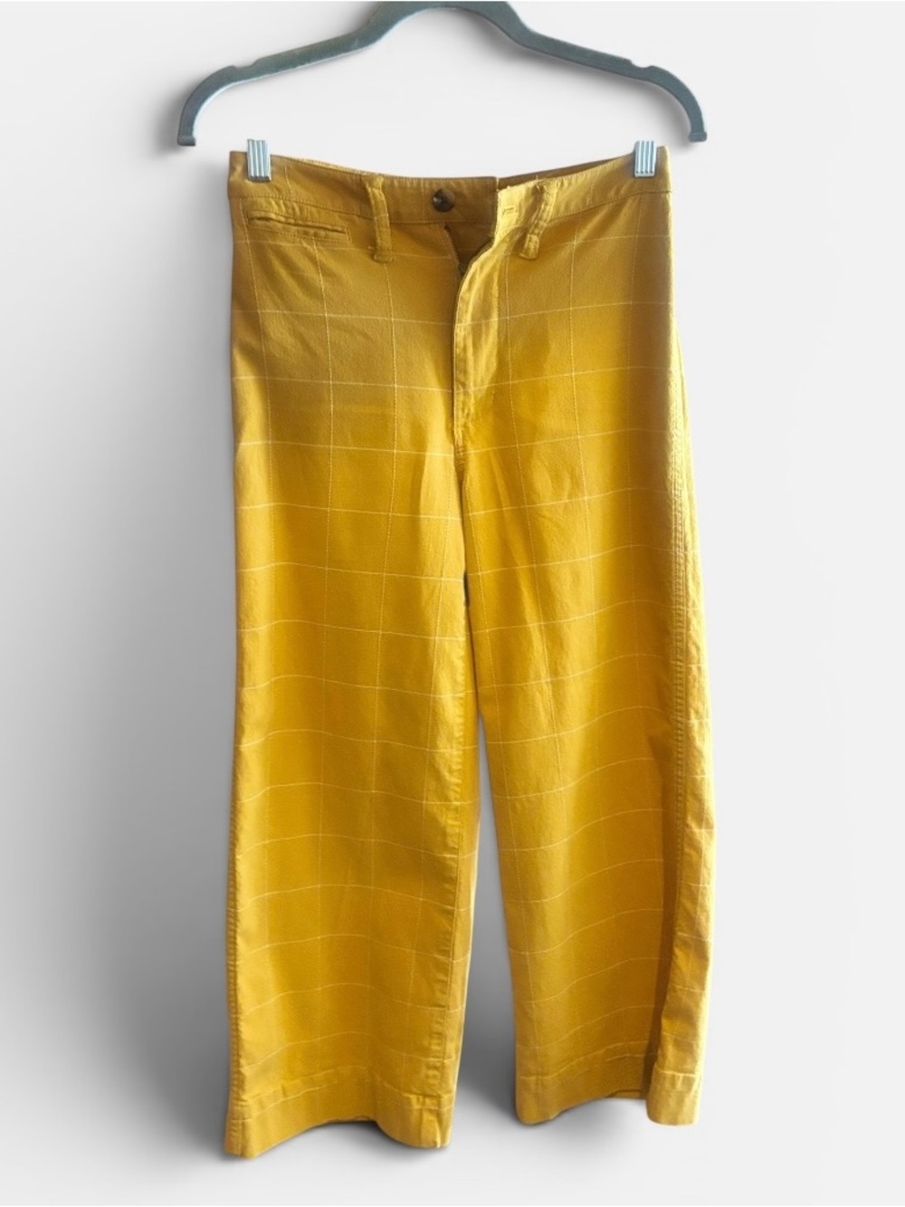 Madewell Yellow Windowpane Chinos